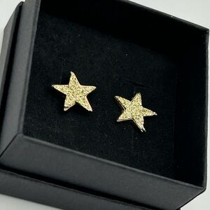 “Rising Star” sparkling Gold star crystal earrings